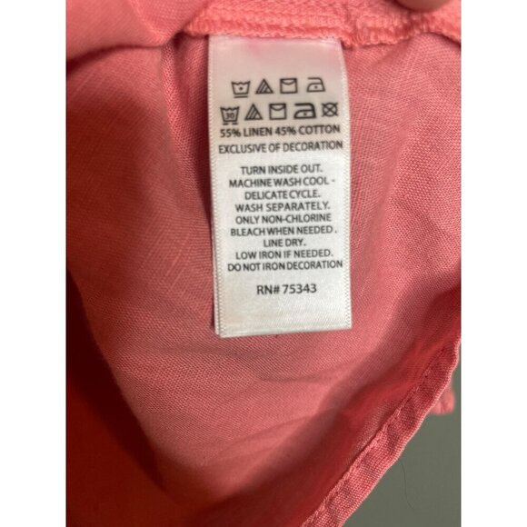 Rachel Zoe Linen Blend Women's Small Shirred Tassel Blouse - Picture 4 of 7